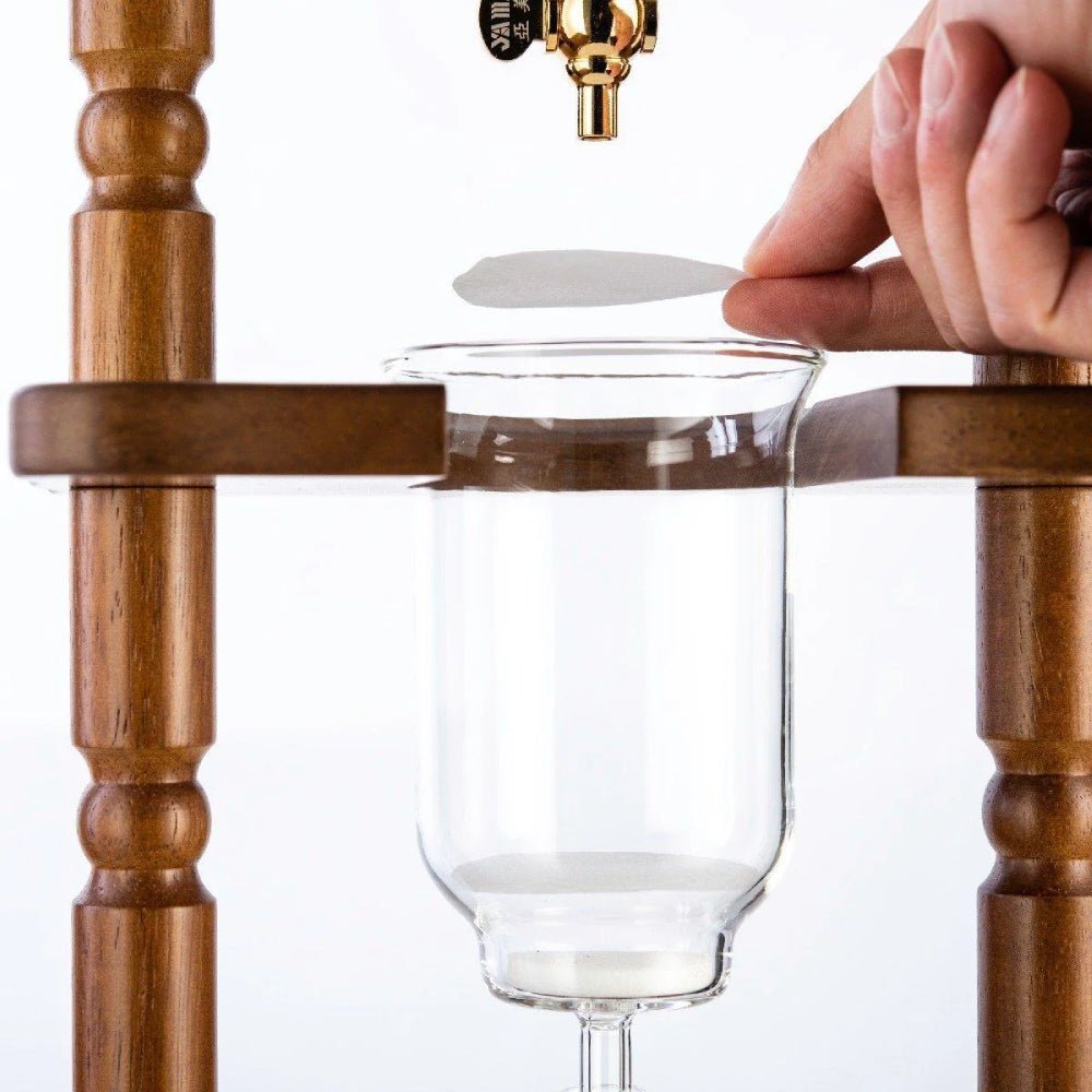Yama 6-8 Cup Cold Drip Maker Curved Brown Wood Frame (32oz) - Image 4