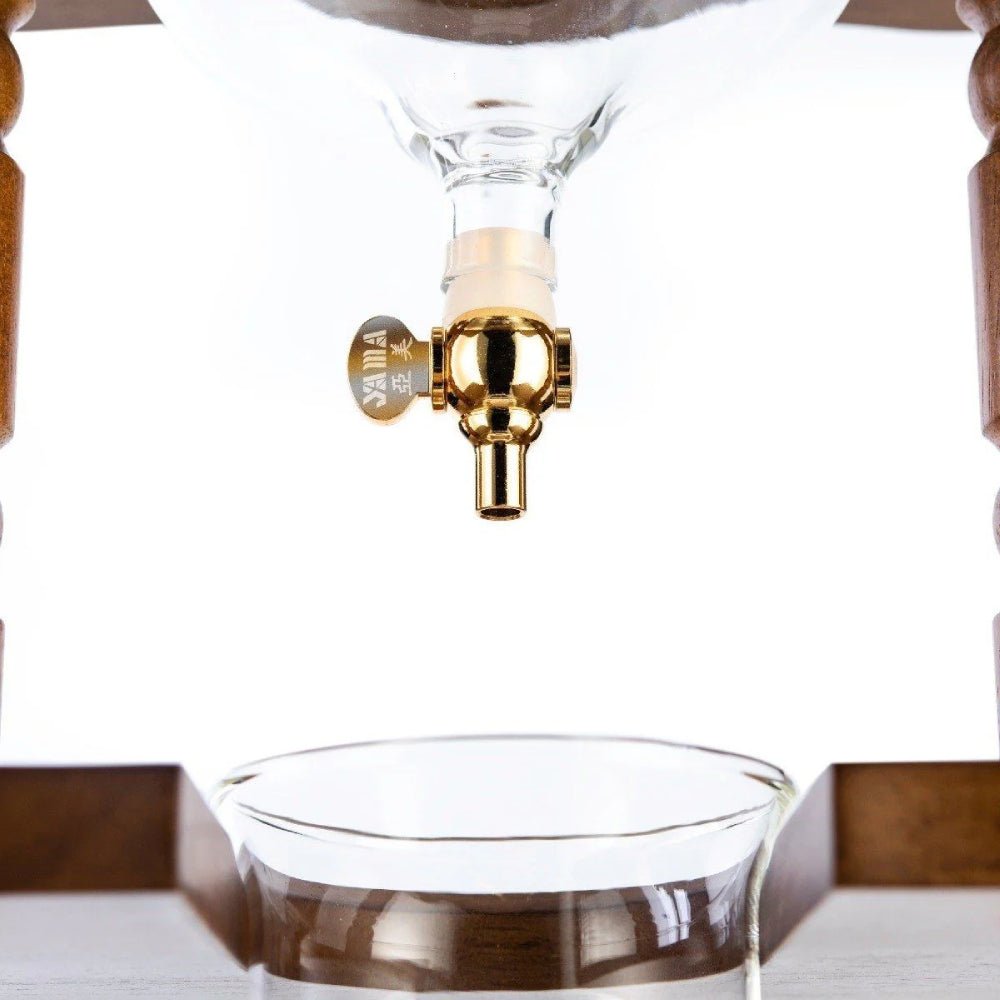 Yama 6-8 Cup Cold Drip Maker Curved Brown Wood Frame (32oz) - Image 5