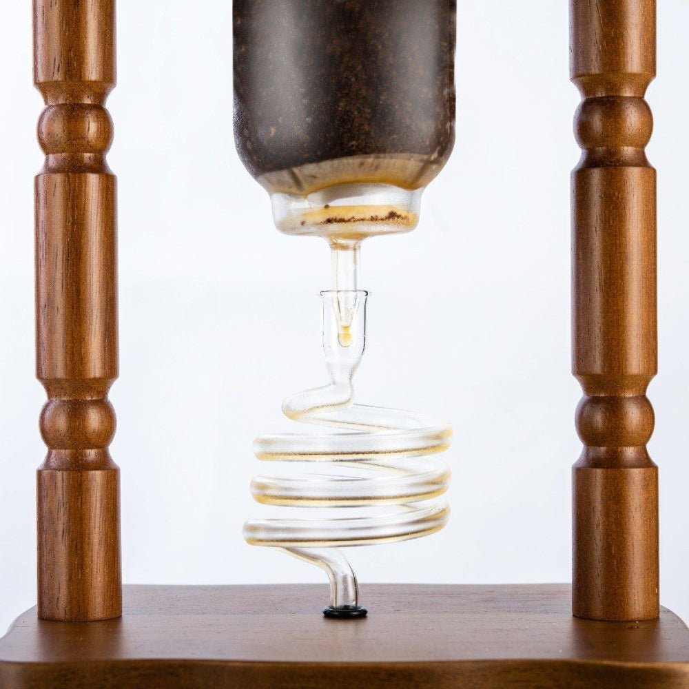 Yama 6-8 Cup Cold Drip Maker Curved Brown Wood Frame (32oz) - Image 8
