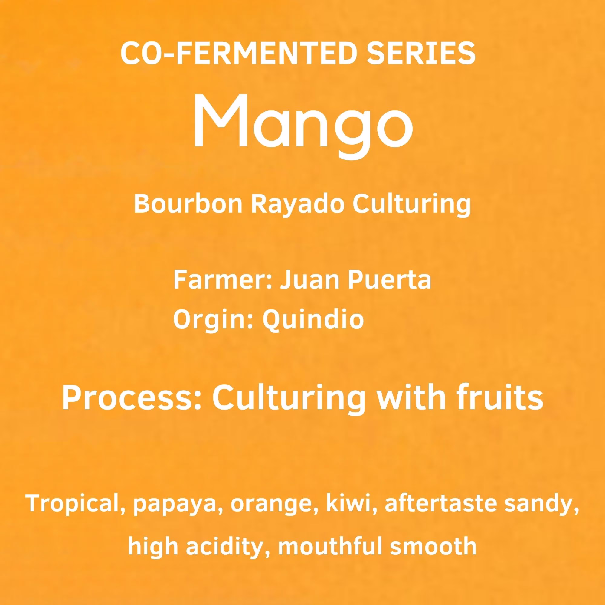 Colombia Mango Bourbon Rayado Co-Fermented – Juan Puerta | Co-Fermented Series