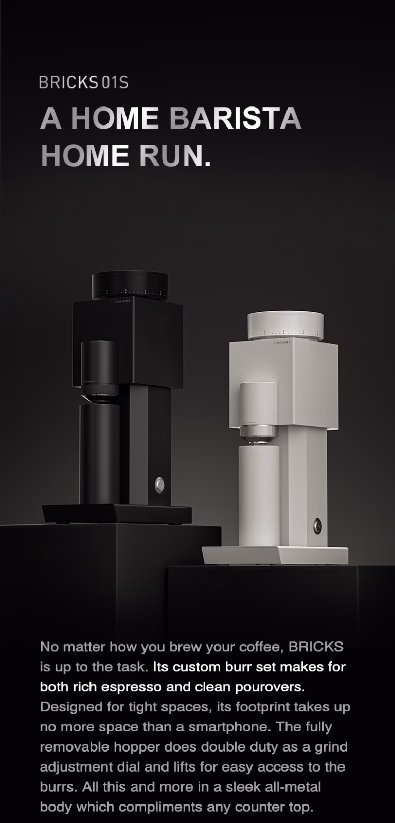 Bricks 01S Electric Coffee Grinder- Black